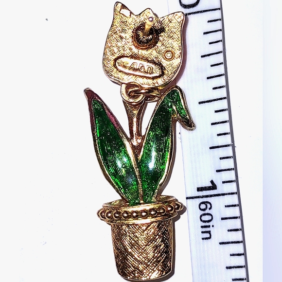 Avon Pink Tulip Dangling Earrings - Picture 7 of 9